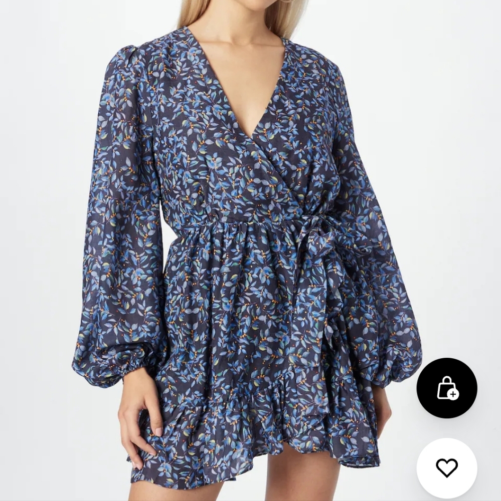 Bardot Kiera Mini Dress Women's 6 Floral Long Sleeve Boho Ramie Blend New. NWOT